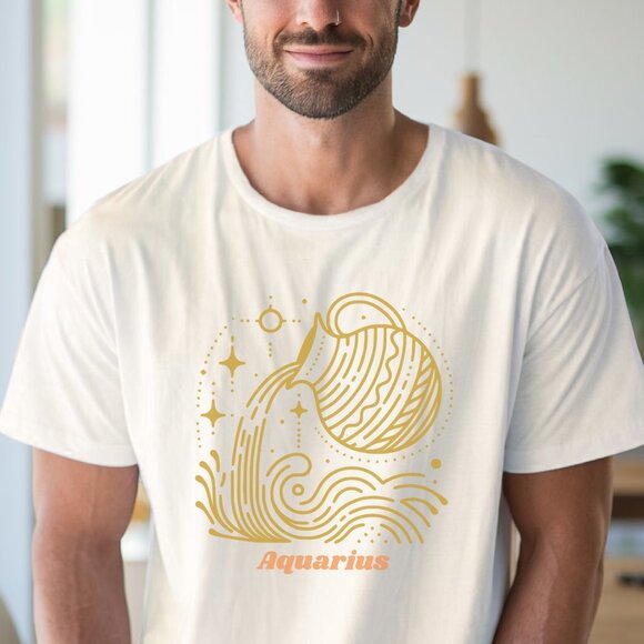 Aquarius Astrology Shirt Water Bearer Zodiac Tee - Picture 4 of 6